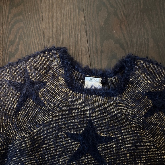 Liu Jo Navy and Gold Knit Sweater - Picture 2 of 4